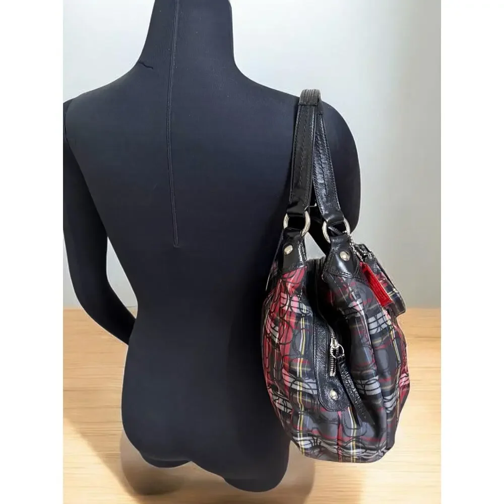 Y2K Coach F15487 Soho Pleated Signature Tartan Hobo Bag 3 Piece Set